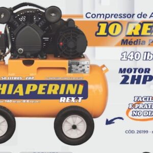 COMPRESSOR DE AR CHIAPERINI 10PCM 140LBS V2 2HP 220V 4RODAS 50L